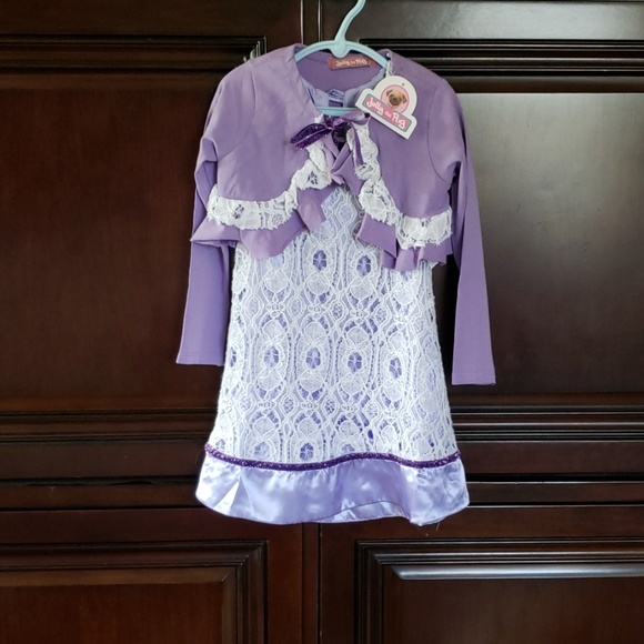 Jelly the Pug sz 5 Purple Lena dress & jacket set - Picture 2 of 8